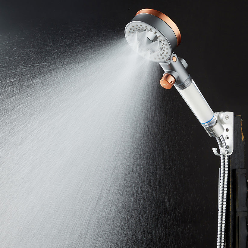 Mila Aquaflex Hand Shower- MBHC0207CR, Hand Shower With Double Sided Water Outlet, Chrome and Copper Finish, 3 Function Filter Shower: Mist Spray/Rain/High Pressure Spray